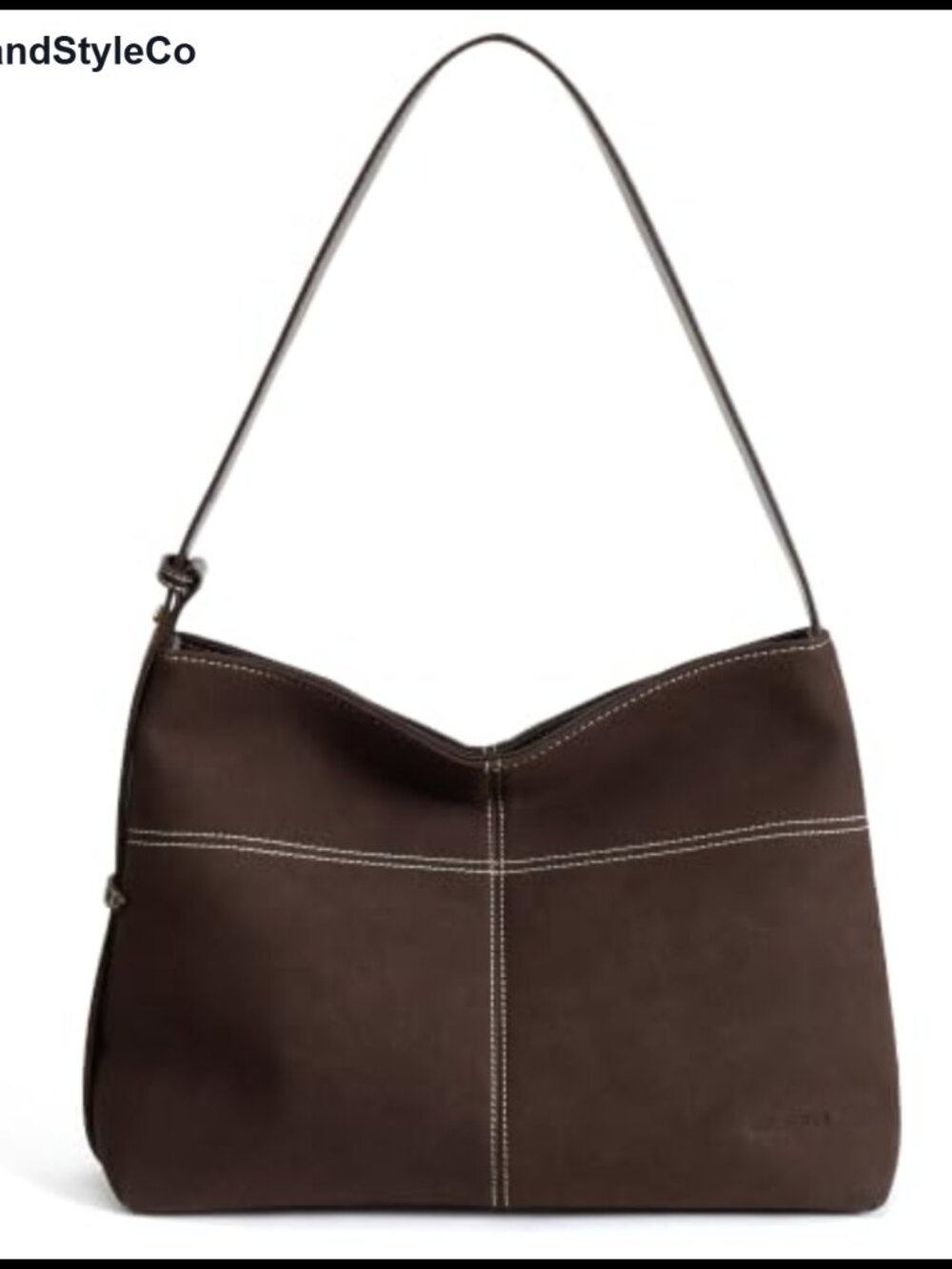 Suede and Vegan Leather Hobo Shoulder Bag Convertible Crossbody Purse